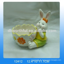 Handbemalt Kaninchen Design Keramik Osterei Tasse